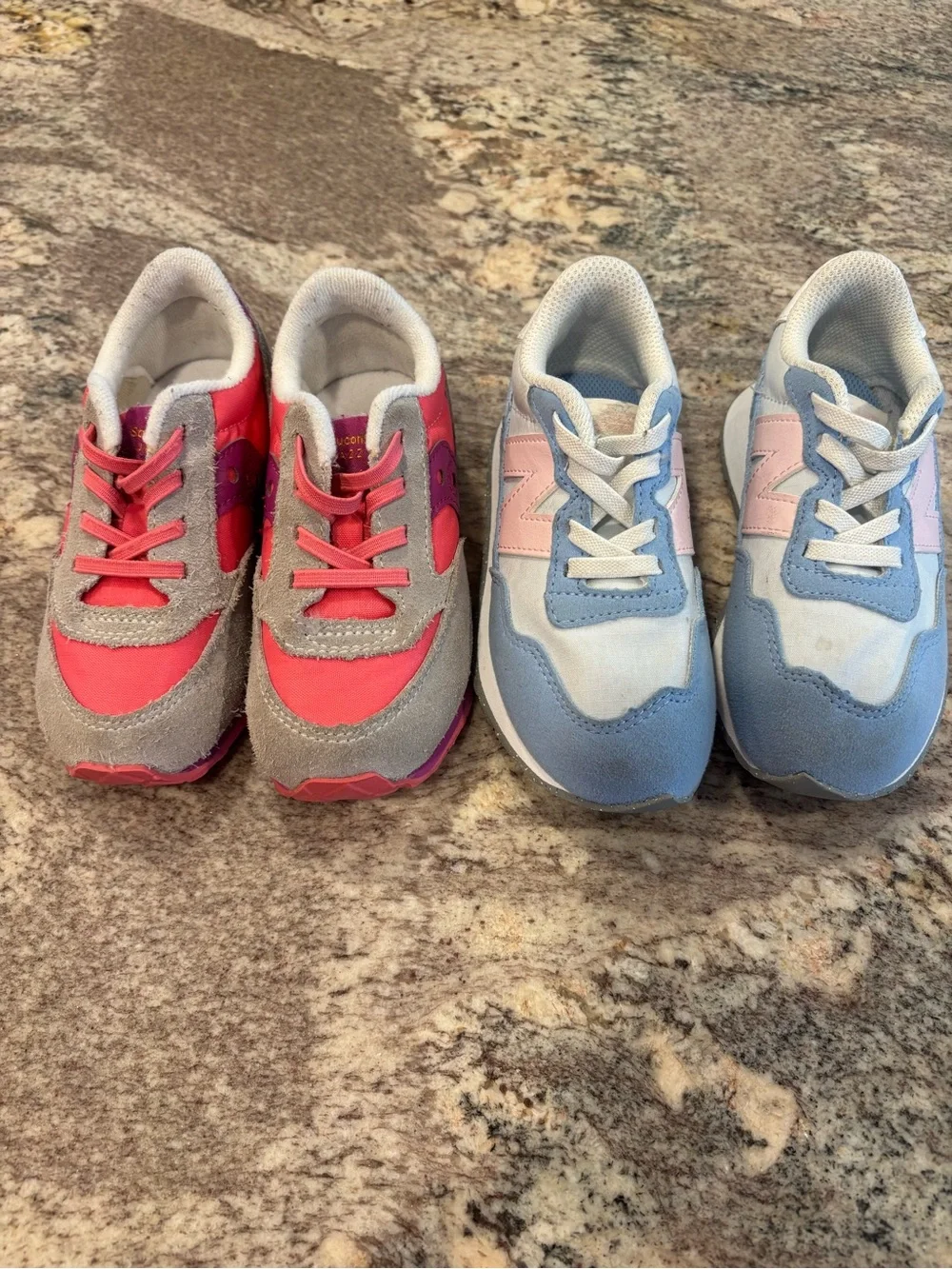 New Balance Kids Sneakers Pink Light Blue-Saucony Kids Sneakers Hot Pink Purple